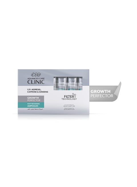 Advanced Care Clinic Growth Perfector Root Recharging Ampoules For Weak & Falling Hair 6 Ml × 7 Ampoules