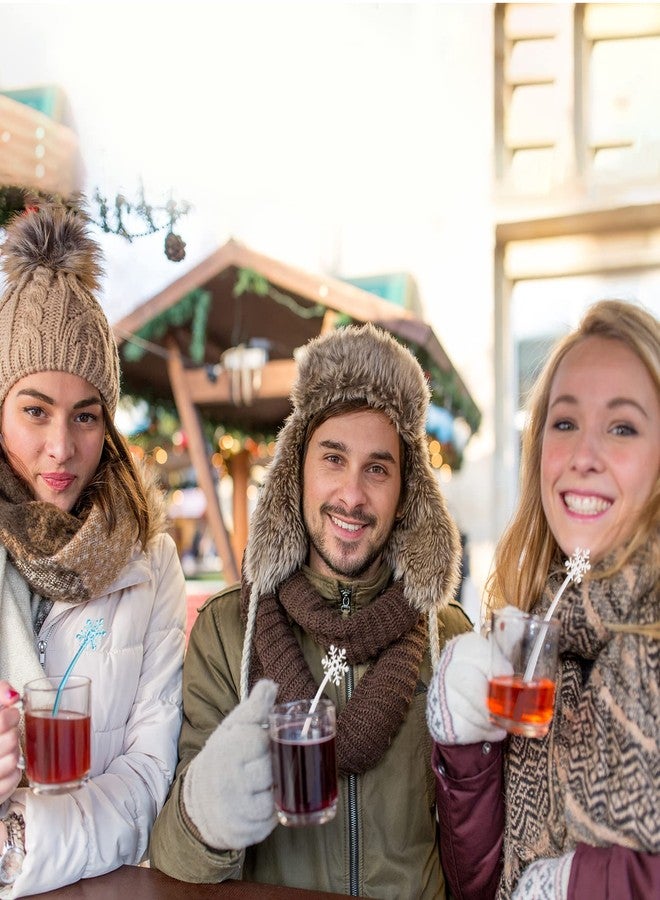 Meanplan 200 Pieces Christmas Coffee Stirrers Plastic Snowflake Swizzle Sticks Hot Cocoa Bar Stirrers Drink Cocktail Stirrers for Hot Cocoa Bar Christmas Winter Party Supplies - Image 4