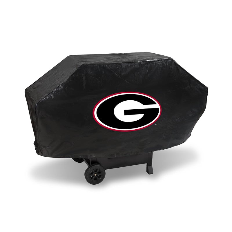 Rico Industries NCAA Georgia Bulldogs Black Deluxe Grill Cover Deluxe Vinyl Grill Cover 68 WideHeavy DutyVelcro Staps