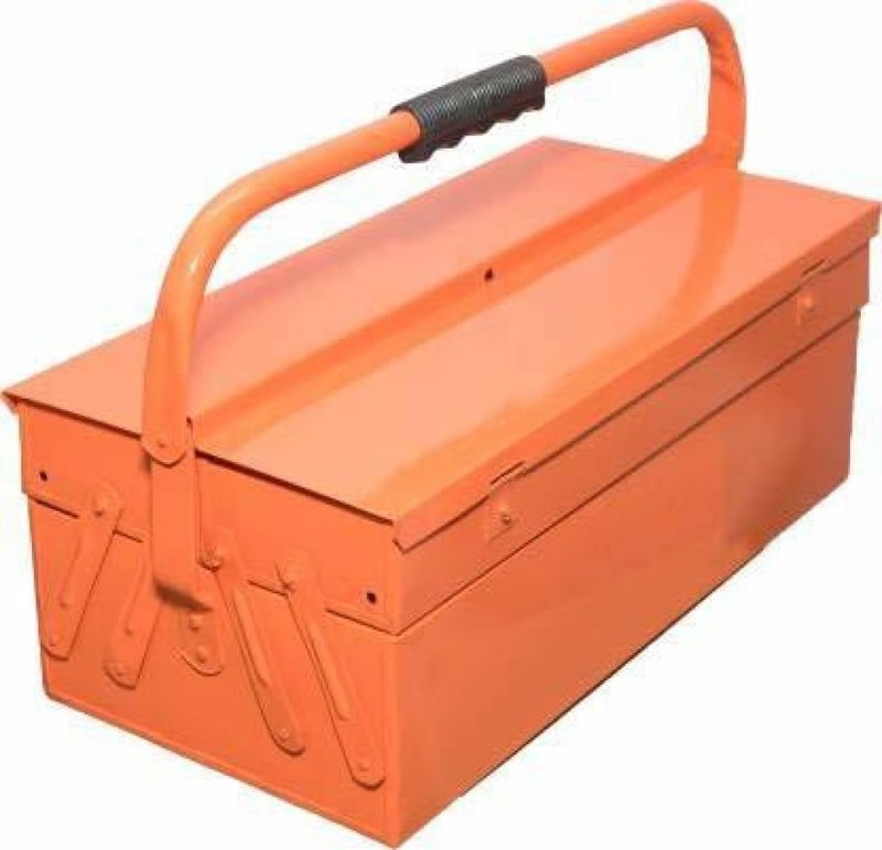 Bosney High Grade Metal Tool Box for ToolsTool Kit Box for Home and GarageTool Box Without Tools5 Compartment Orange - Image 1