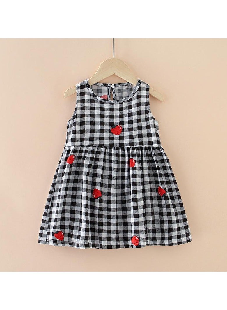 Loquat Girls' Cool Cotton Silk Dress in Summer 1pcs - Image 1
