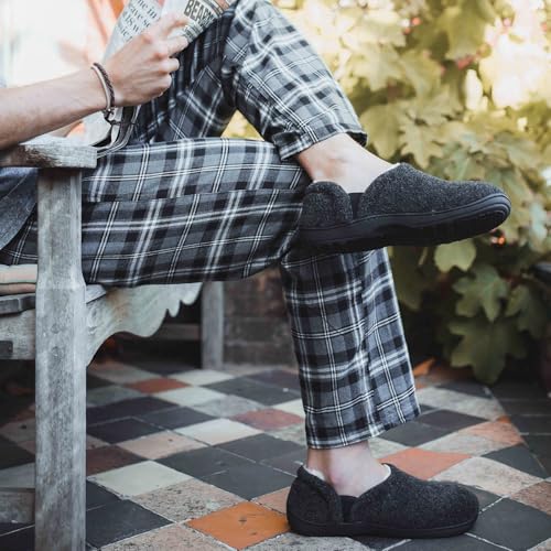 LongBay Men's Cozy Memory Foam Slippers Comfy House Shoes (X-Large/ 13-14, Black) - Image 2