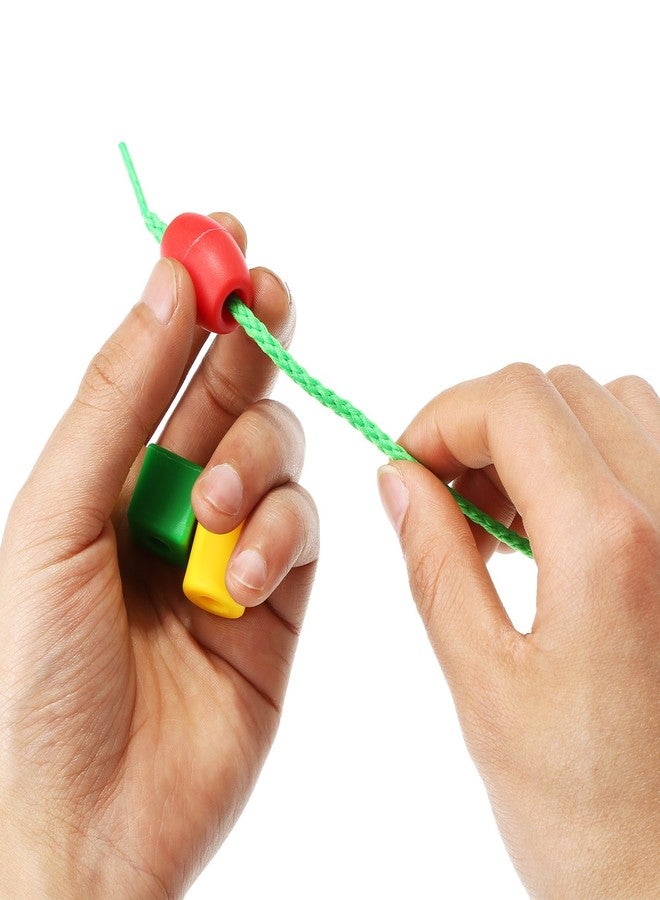 TOODOO String Beads with 100 Beads, 10 Strings and Lacing Beads Set for Toddlers Preschool Learning Occupational Autism - Image 3