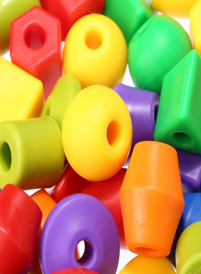 TOODOO String Beads with 100 Beads, 10 Strings and Lacing Beads Set for Toddlers Preschool Learning Occupational Autism - Image 2