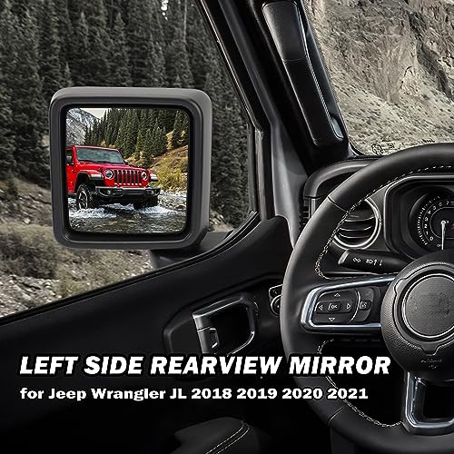 MOFOAP Driver Side Mirror for 2018-2023 Jeep Wrangler JL/2020 2021 2022 2023 Gladiator JT,Mirror Assembly with Heated,Manual Folding Without Turn Singal/Blind Spot,Replace 68281890AE 68281890AB - Image 2