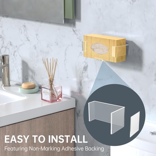 NiHome Clear WallMounted Acrylic Glove Box Holder Dispenser for Bathroom Kitchen Lab Salon Use Easy to Install SpaceSaving Storage for Gloves Tissues Wipes with Hygienic TouchFree Access - Image 3