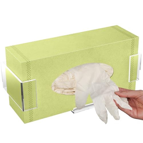NiHome Clear WallMounted Acrylic Glove Box Holder Dispenser for Bathroom Kitchen Lab Salon Use Easy to Install SpaceSaving Storage for Gloves Tissues Wipes with Hygienic TouchFree Access - Image 1