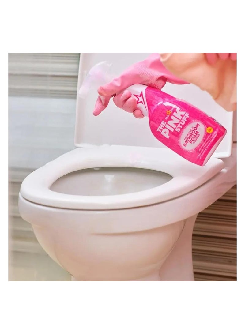 THE PINK STUFF The Pink Stuff Miracle Bathroom Foam Cleaner Spray, Non Drip Formulation removes & Prevents Limescales and gives Streak Free Shine 850ML - Image 4
