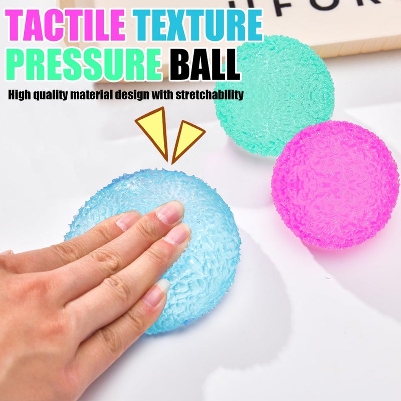 XPQKDC 3Pc Big Soft Sensory Stress Balls, Textured Memory Gel Soft Fidget Toys, Large Sensory Soft Fidget Toy for Kids/Adults, Anxiety Relief Squeeze Ball for Autism/ADHD, Party Favors Gifts (Random Color) - Image 4