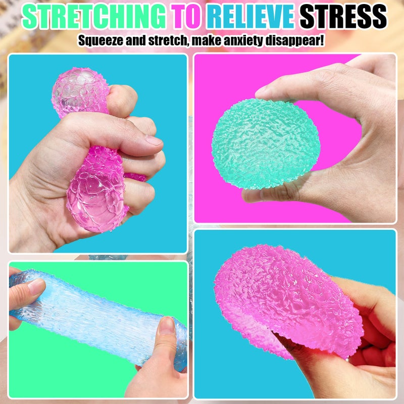 XPQKDC 3Pc Big Soft Sensory Stress Balls, Textured Memory Gel Soft Fidget Toys, Large Sensory Soft Fidget Toy for Kids/Adults, Anxiety Relief Squeeze Ball for Autism/ADHD, Party Favors Gifts (Random Color) - Image 3