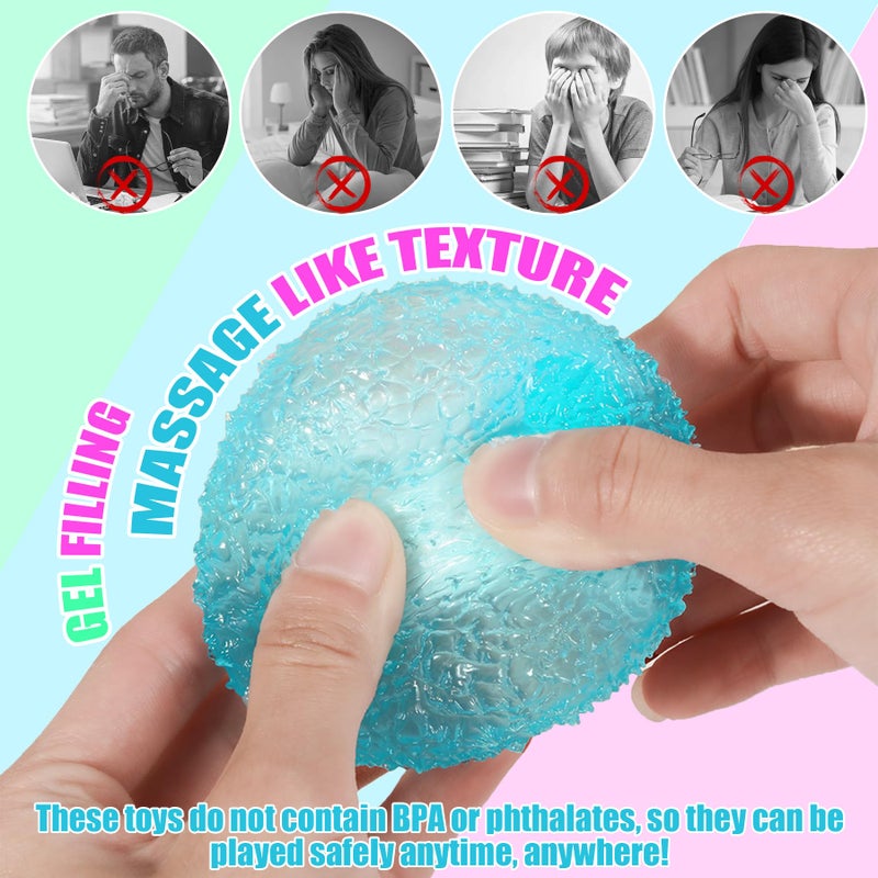 XPQKDC 3Pc Big Soft Sensory Stress Balls, Textured Memory Gel Soft Fidget Toys, Large Sensory Soft Fidget Toy for Kids/Adults, Anxiety Relief Squeeze Ball for Autism/ADHD, Party Favors Gifts (Random Color) - Image 5