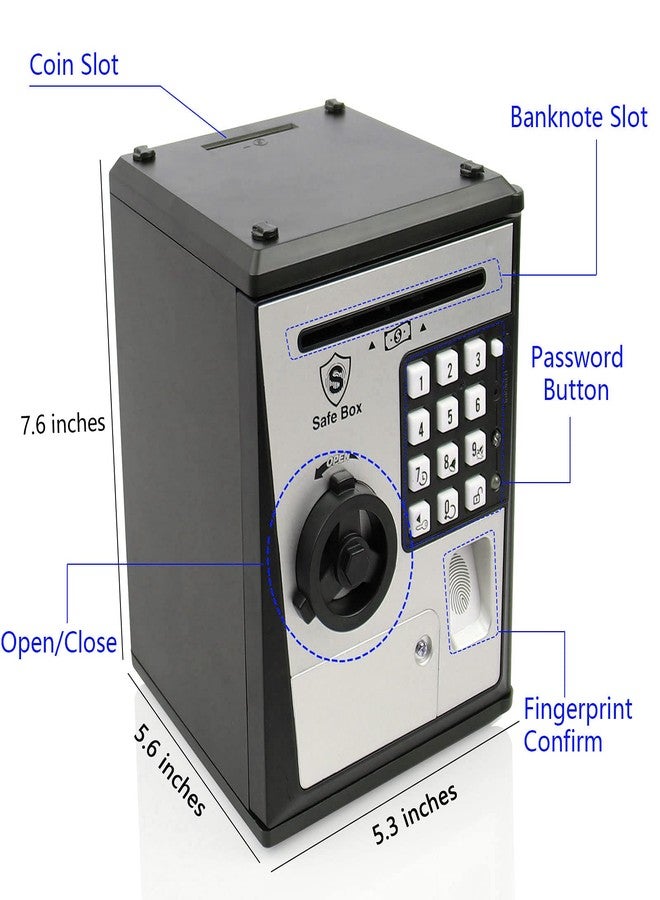 KDSbnk Kids Safe Bank - Piggy Bank with Password and Fingerprint Lock, Voice Money Bank, Cool and Educational Gift for Boys and Girls with Time-Stamped Log of Last Three Accesses - Image 4