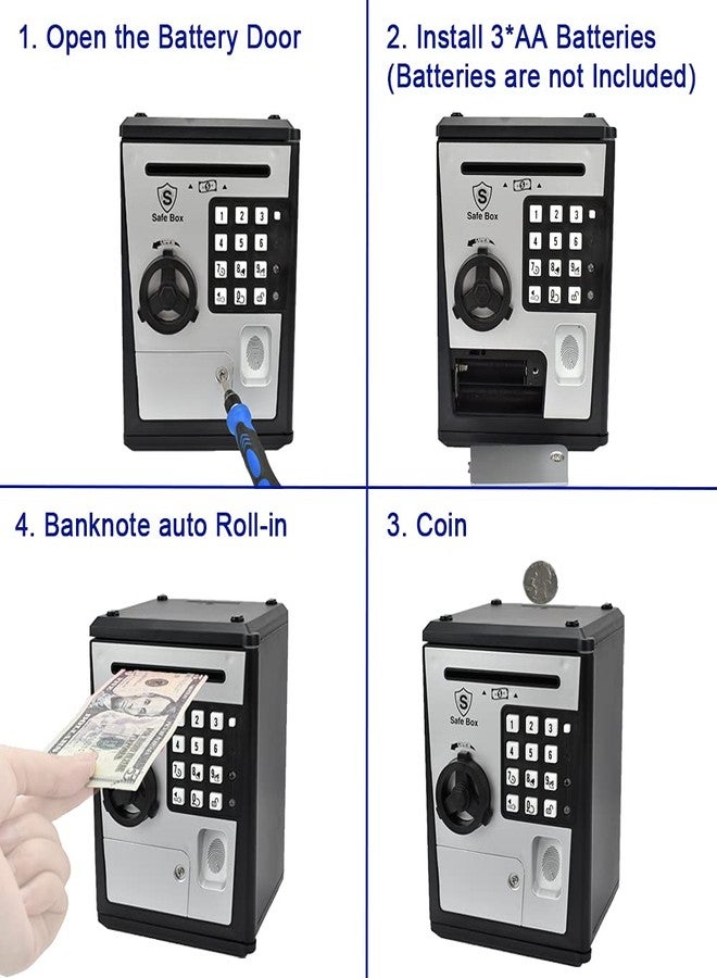 KDSbnk Kids Safe Bank - Piggy Bank with Password and Fingerprint Lock, Voice Money Bank, Cool and Educational Gift for Boys and Girls with Time-Stamped Log of Last Three Accesses - Image 2