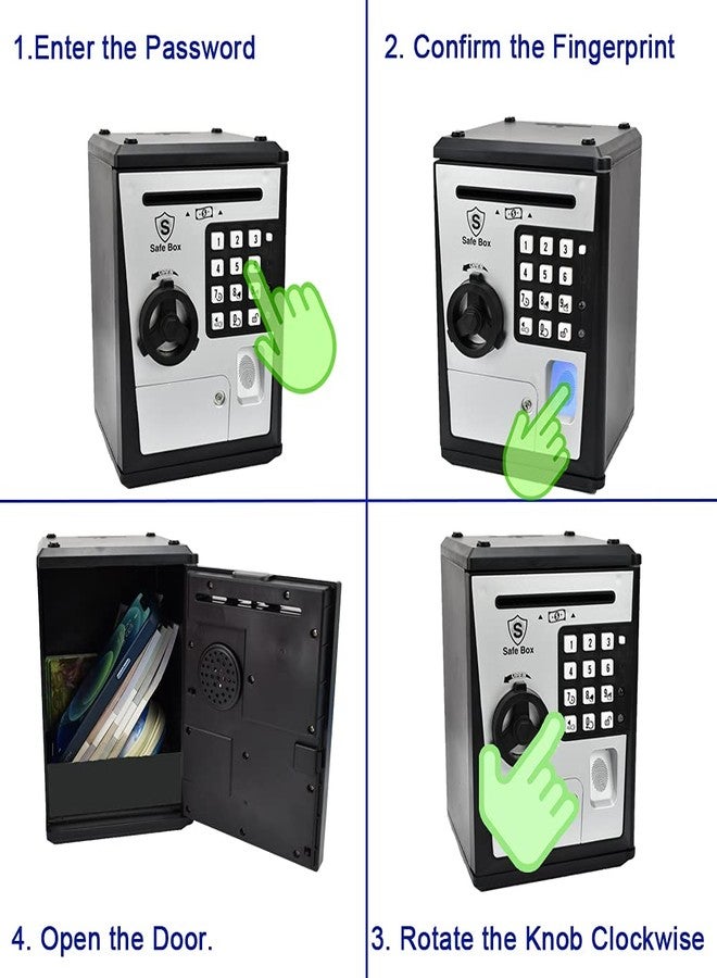 KDSbnk Kids Safe Bank - Piggy Bank with Password and Fingerprint Lock, Voice Money Bank, Cool and Educational Gift for Boys and Girls with Time-Stamped Log of Last Three Accesses - Image 3