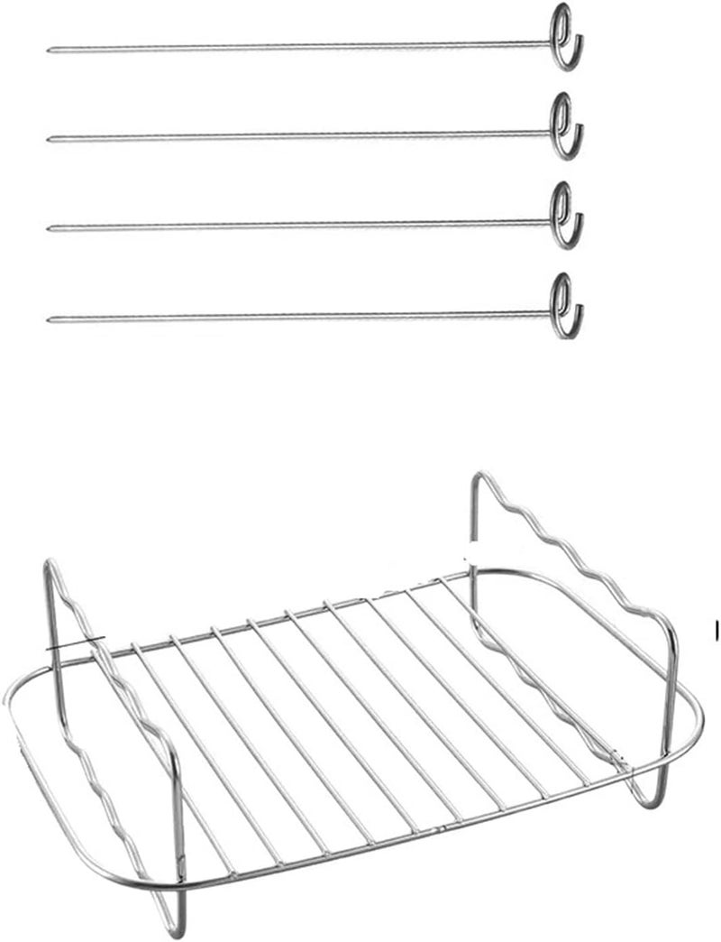 Air Fryer Baking Rack Metal Square/Round/Rectangle Oven Grill Racks Thickened Multi-layer Detachable Kitchen Tools(Rectangle B)