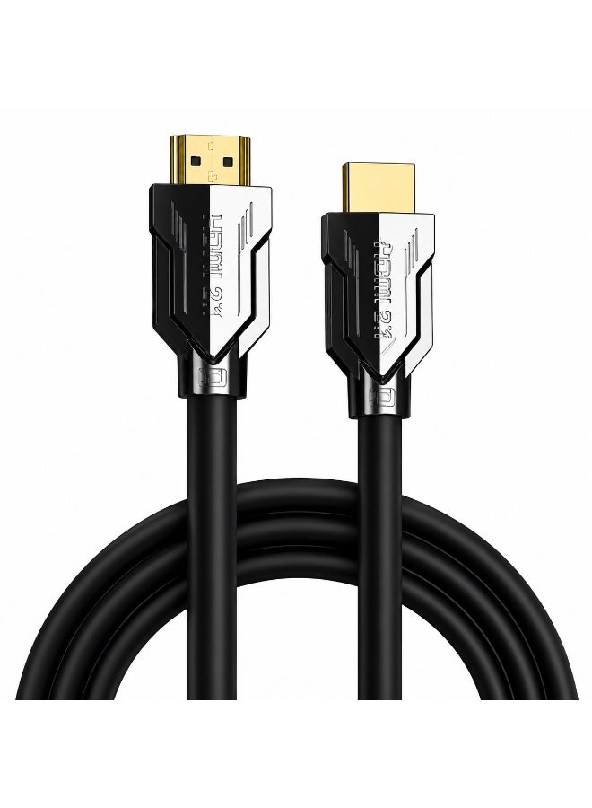 دي تك كابل 8K HDMI 2.1 بطول 3 أمتار، فائق السرعة، يدعم دقة 8K بمعدل 60 هرتز، و4K بمعدل 120 هرتز، و2K بمعدل 240 هرتز، و1080P بمعدل 240 هرتز، بسرعة نقل بيانات تصل إلى 48 جيجابت في الثانية، ويدعم HDR، وeARC، وHDCP، وDolby Vision، وتقنية 3D. متوافق مع أجهزة PS5 وPS4 وXbox Switch والتلفزيونات والشاشات وأجهزة العرض وأجهزة الكمبيوتر المحمولة. اللون: أسود - Image 1