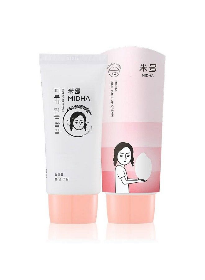 MIDHA Rice Tone Up Cream Instantly Brightening And Toning Cream 70% Rice Bran Water Instant Natural Coverage Skin Imperfection Coverage Vegan - Image 2