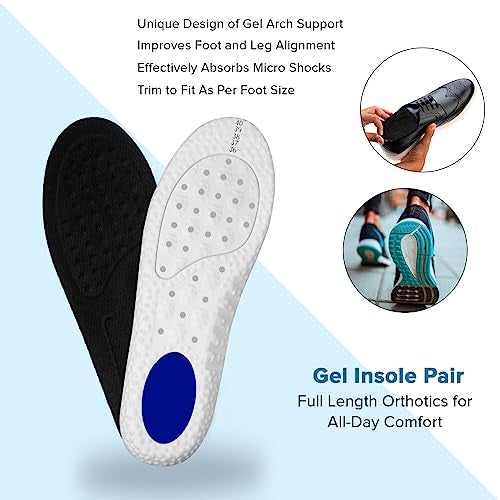 Dizgoy 4D Foam and Gel Ped insole for shoes men and Women Replacement Shoe Inserts for Sports Sneakers Casual Shoes Absorption Comfortable Insole Formal & Safety Shoes insoles (Man (EU Size 40-45)) - Image 3