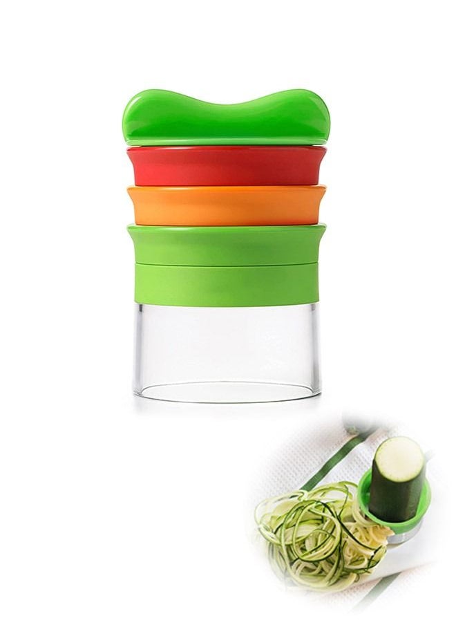 Generic - Handheld 3 Blade Adjustable Spiralizer Vegetable Slicer, 3 In 1 Stainless Steel Anti Rust Blade ABS Handle Spiral Cutter, Low Carb Vegan Meals Salad Slicer (Green) - Image 1