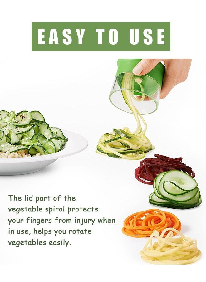 Generic - Handheld 3 Blade Adjustable Spiralizer Vegetable Slicer, 3 In 1 Stainless Steel Anti Rust Blade ABS Handle Spiral Cutter, Low Carb Vegan Meals Salad Slicer (Green) - Image 1