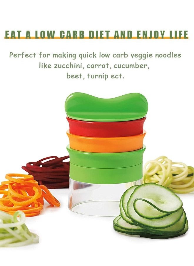 Generic - Handheld 3 Blade Adjustable Spiralizer Vegetable Slicer, 3 In 1 Stainless Steel Anti Rust Blade ABS Handle Spiral Cutter, Low Carb Vegan Meals Salad Slicer (Green) - Image 1