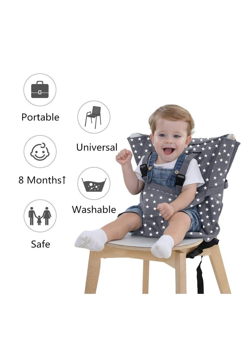 Cool Baby COOLBABY Baby Portable High Chair Travel Strap Seat Suitable For Toddler Feeding With Safe Washable Cloth Strap With Adjustable Shoulder Strap - Image 2