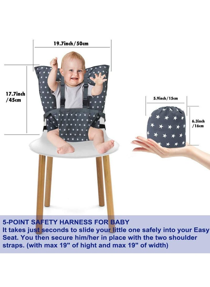Cool Baby COOLBABY Baby Portable High Chair Travel Strap Seat Suitable For Toddler Feeding With Safe Washable Cloth Strap With Adjustable Shoulder Strap - Image 3