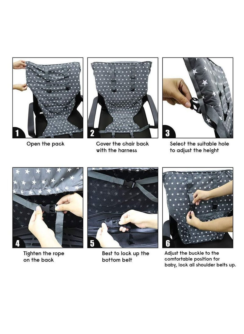 Cool Baby COOLBABY Baby Portable High Chair Travel Strap Seat Suitable For Toddler Feeding With Safe Washable Cloth Strap With Adjustable Shoulder Strap - Image 4