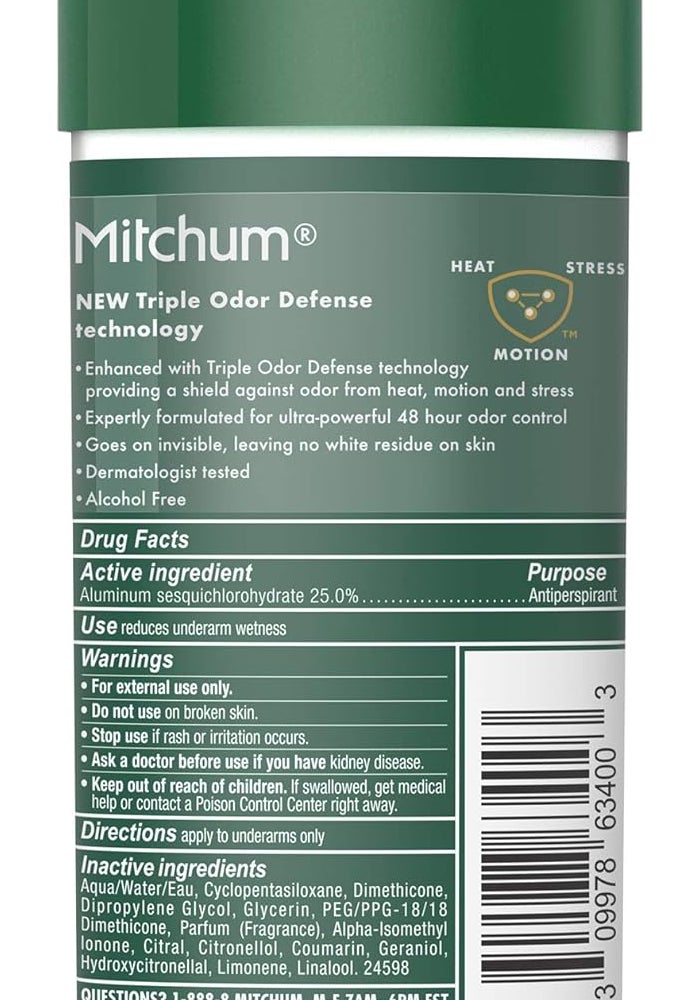 Revlon Mitchum Men Triple Odor Defense Gel Antiperspirant Deodorant, Mountain Air - 3.4 oz - Image 4
