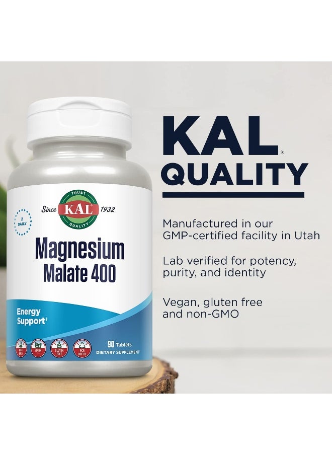 KAL - Kal, Magnesium Malate 400, 90 Tablets - Image 1
