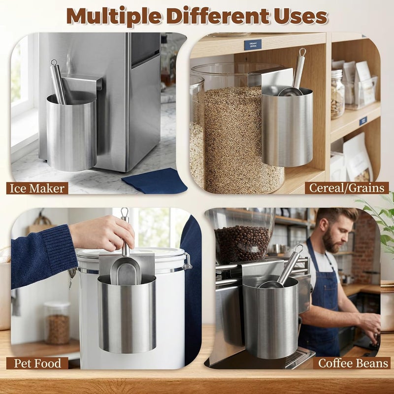 بريتي زووم حامل ملعقة الثلج ، صندوق تخزين معدني متين لرفات الثلاجة، جهاز تحضير الثلج، الفريزر، المتاجر الكبرى، للاستخدام المنزلي - Image 3
