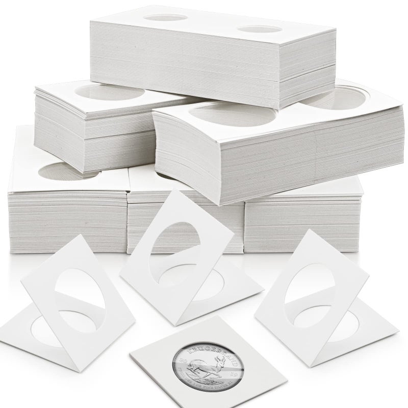 Nexxxi 300 Pcs Cardboard Coin Holder, 6 Sizes 2" x 2" Currency Holders for Coin Collection Supplies - Image 4