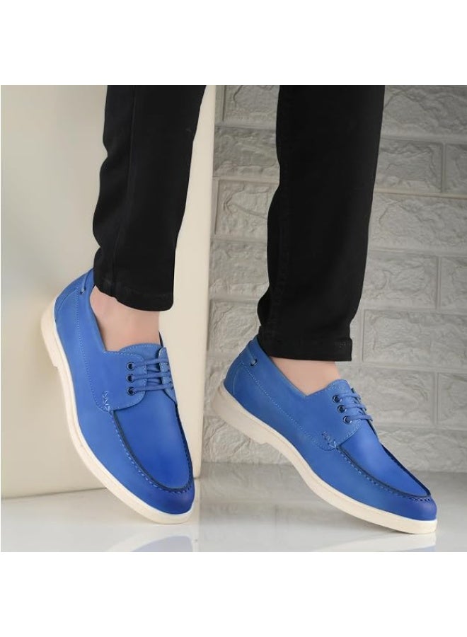 Noak Mens Canvas Wanderers Sneakers |Organic Cactus Leather BO-at Shose| Comfortable, Flexible & Breathable|Blue|10 UK - Image 3