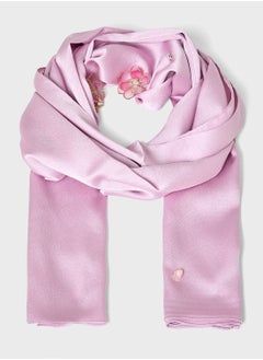 Khizana Floral Embellished Long Hijab Scarf  - Image 1