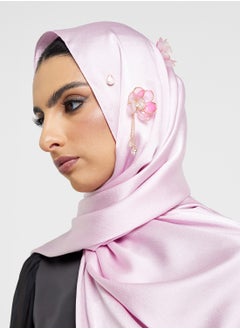 Khizana Floral Embellished Long Hijab Scarf  - Image 3