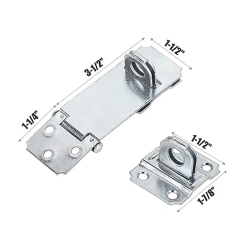 HOME MASTER HARDWARE 6 Pack Door Padlock Locks Hasp Latch, 3-1/2 inch Safety Packlock Clasp Hasp Lock Latch,Extra Thick Door Gate Lock Hasp with Screws - Image 5