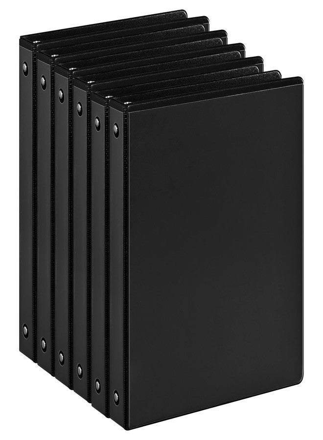 SUIN 1-inch 3 Ring Binder with 2 Interior Pockets, 1'' Basic Binders Holds US Letter Size 8.5'' x 11'' Paper - Versatile Binders for Office, Home, and School Use, 6 Pack (Black) - Image 1