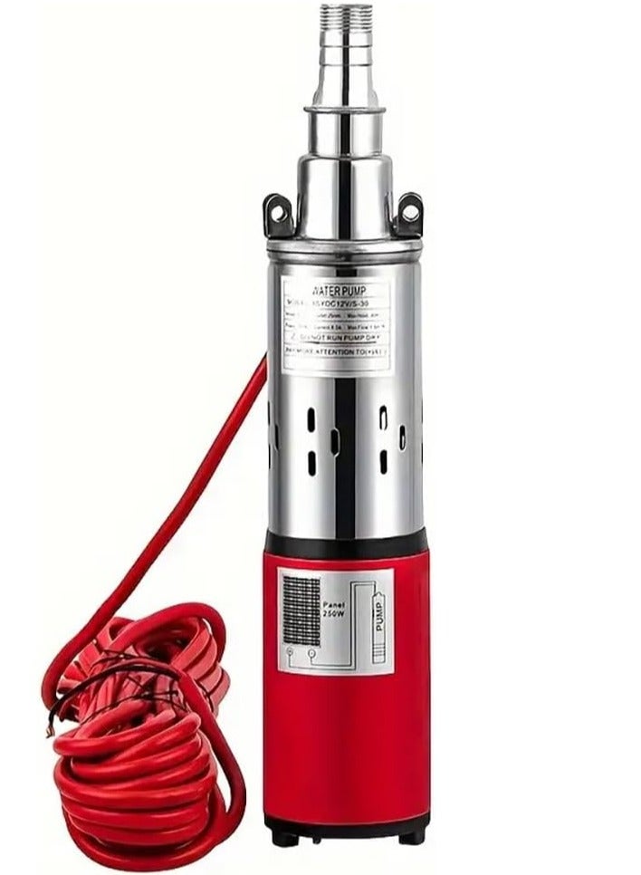 SUNEX Solar Stainless Steel Deep Well Submersible Pump DC 24V 250W,High Lift 50M,20M Cable, Solar Screw Water Pump for Home Lawn Garden Irrigation - Agriculture and Water Supply - Image 1