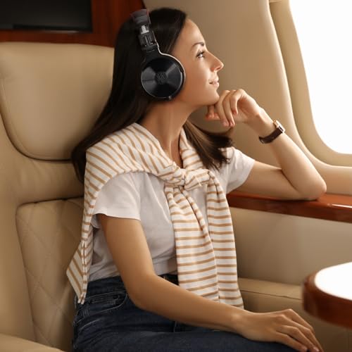 OneOdio Bluetooth Over Ear Headphones, 110 Hrs Wireless/Wired Stereo Sound Foldable Headsets with Deep Bass 50mm Neodymium Drivers for PC/Phone/Tablet - Studio Wireless Pro C, Red - Image 4