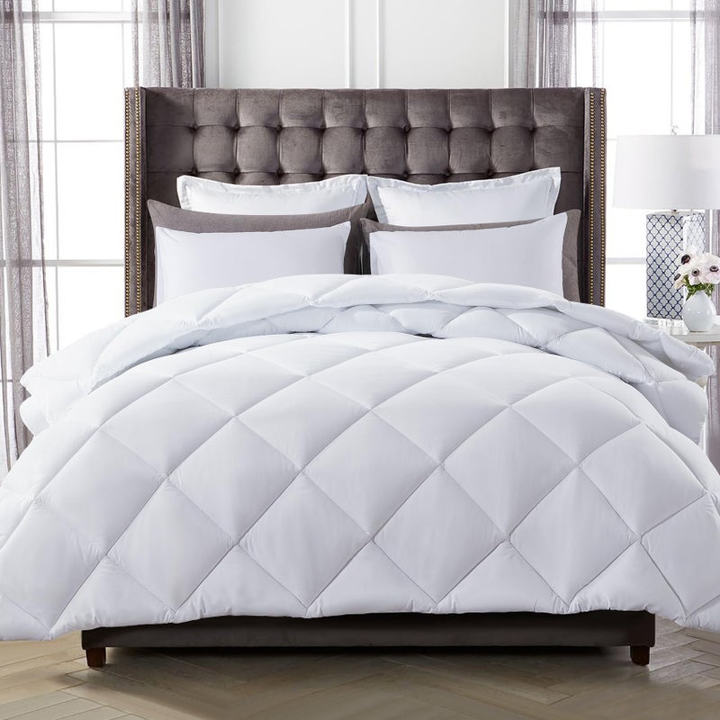 Decroom Lightweight California King Comforter Set with 2 Pillow Sham  3 Pieces Set  Quilted Down Alternative ComforterDuvet Insert for All Season  White  Cal King Size