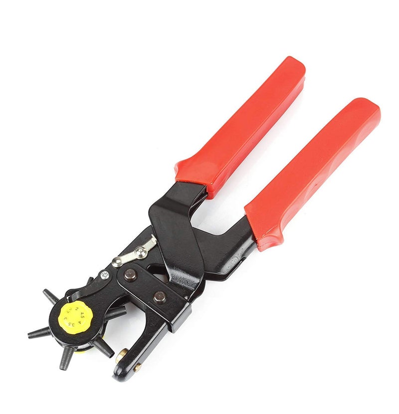 Rangwell Heavy Rotary Leather Hole Punch Tool for Belts; Watch Bands; Dog Collars; Saddles; Fabric; DIY Home or Craft Projects (Multicolour) -6 Sizes Puncher - Image 1