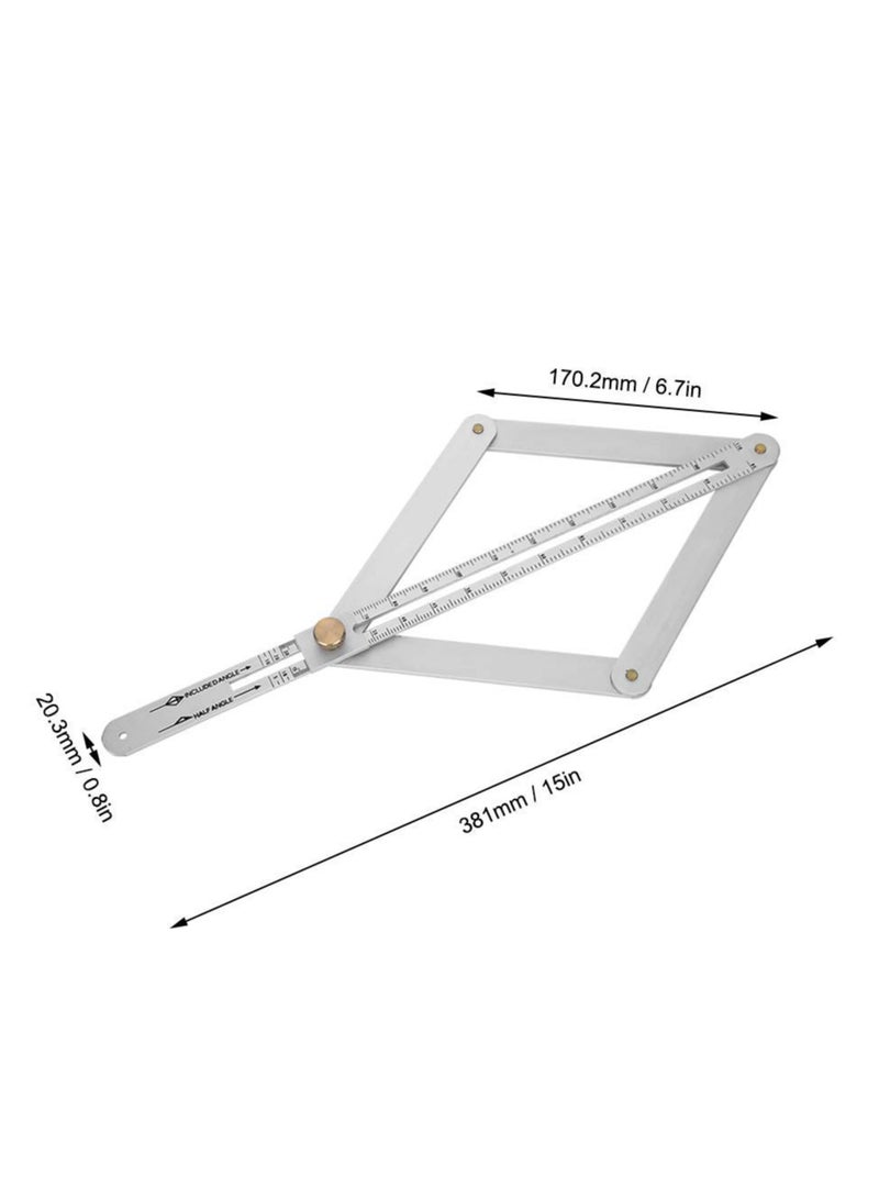 KASTWAVE Construction Protractors, Angle Protractor Angle Finder Ruler, Stainless Steel Protractor 0-170 Degrees, Universal Goniometer Angle Finder Tool for Carpenter, Diagonal Ceiling Profiler - Image 2