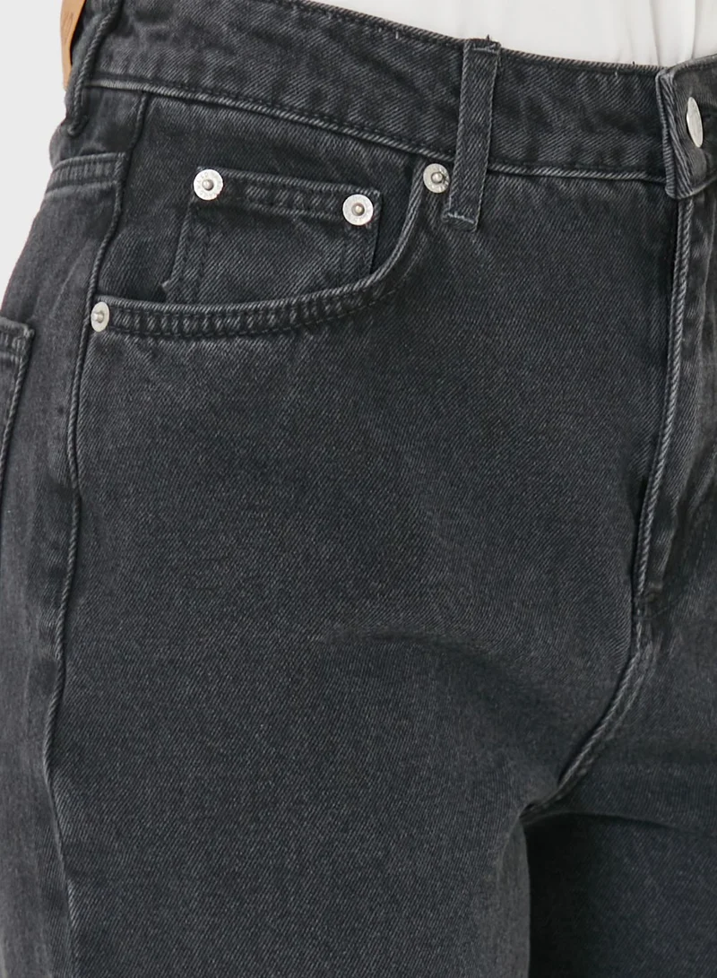 NA-KD Ripped Straight Jeans