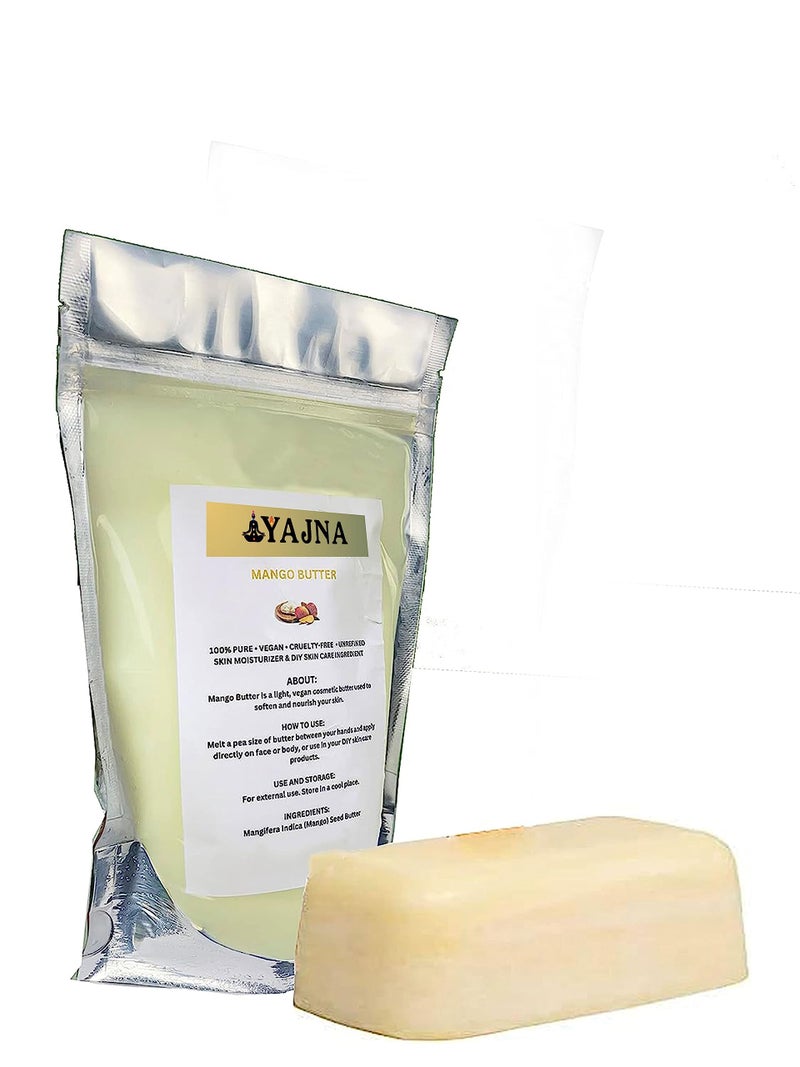 Yajna Organic Raw Mango Butter 100% Pure,Natural & Unrefined| Skin Moisturizer For Face, Body & Hair| 1 LBS/450 GM Ivory/White Grade A | DIY Creams, Balms, Lotions, Soaps| Softens Dry & Tough Skin - Image 4