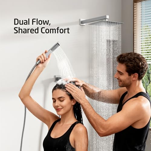 KES Shower Faucet Set, Shower System with 10 Inches Rain Shower Head with Handheld Spray, Pressure Balance Shower Faucets Sets Complete Brushed Nickel (cUPC Certified Valve Included), XB6230F18-BN - Image 2