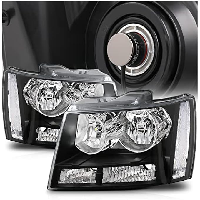 M-AUTO Factory Style Black Headlights Headlamps Assembly W 4 PreAssembled 6000K Led Bulbs Compatible With 0714 Chevy Tahoe Suburban 150007 08 09 10 11 12 13 Avalanche Suburban 2500 - Image 2