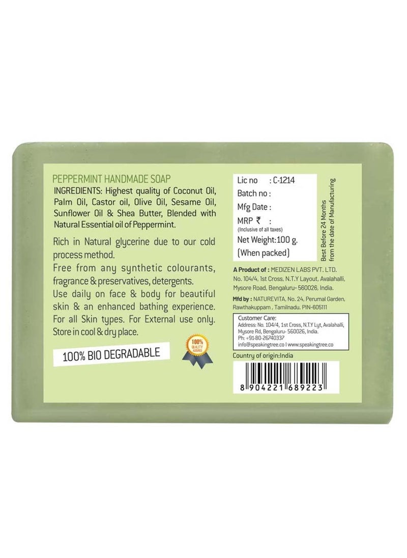 Speaking Tree Speaking tree Peppermint Handmade Soap Enriched with Natural Glycerin  100 gms  - Image 3