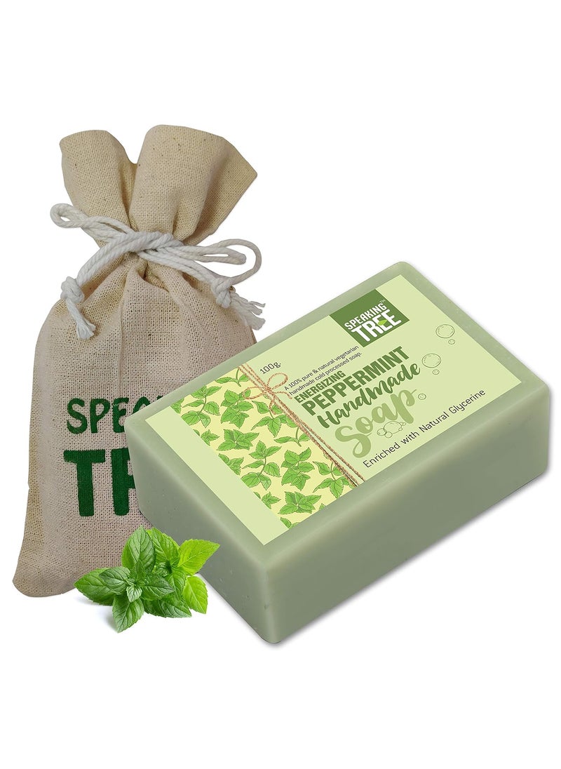 Speaking Tree Speaking tree Peppermint Handmade Soap Enriched with Natural Glycerin  100 gms  - Image 1