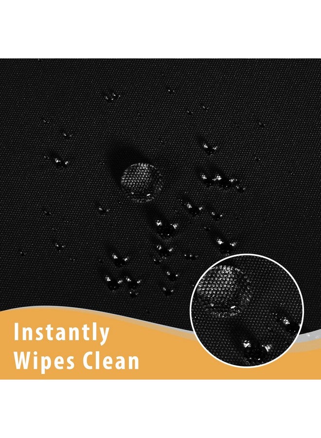 Obstal 2 Pack Black Tablecloth Fitted Table Clothes for 8 Foot Rectangle Tables - Water Resistant Washable Fabric Polyester Rectangle Table Cover for Outdoor/Indoor Uses?96L x 30W x 30H Inches, Black? - Image 3