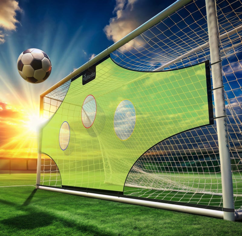 VallertaÂ® 12'x6' Ft Skill-Shot Professional Soccer Shooting Practice Target Net & Rebounder. 7 Zone, Colored Fluorescent Goal Shot Scoring & Training Aid. Soccer Frame Not Included.(12x6 Ft.) - Image 2